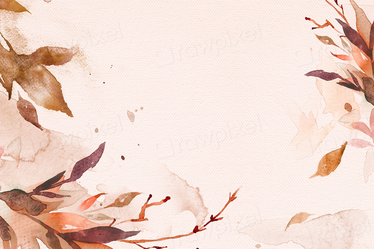Beautiful leaf watercolor background in brown Premium Photo rawpixel