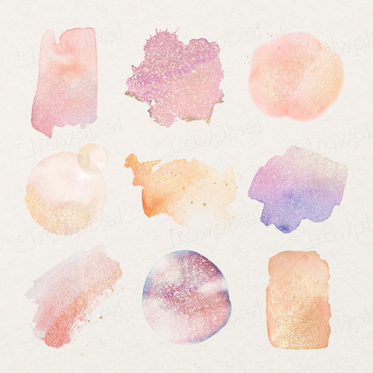 Aesthetic watercolor graphic stickers, pink Premium Vector rawpixel
