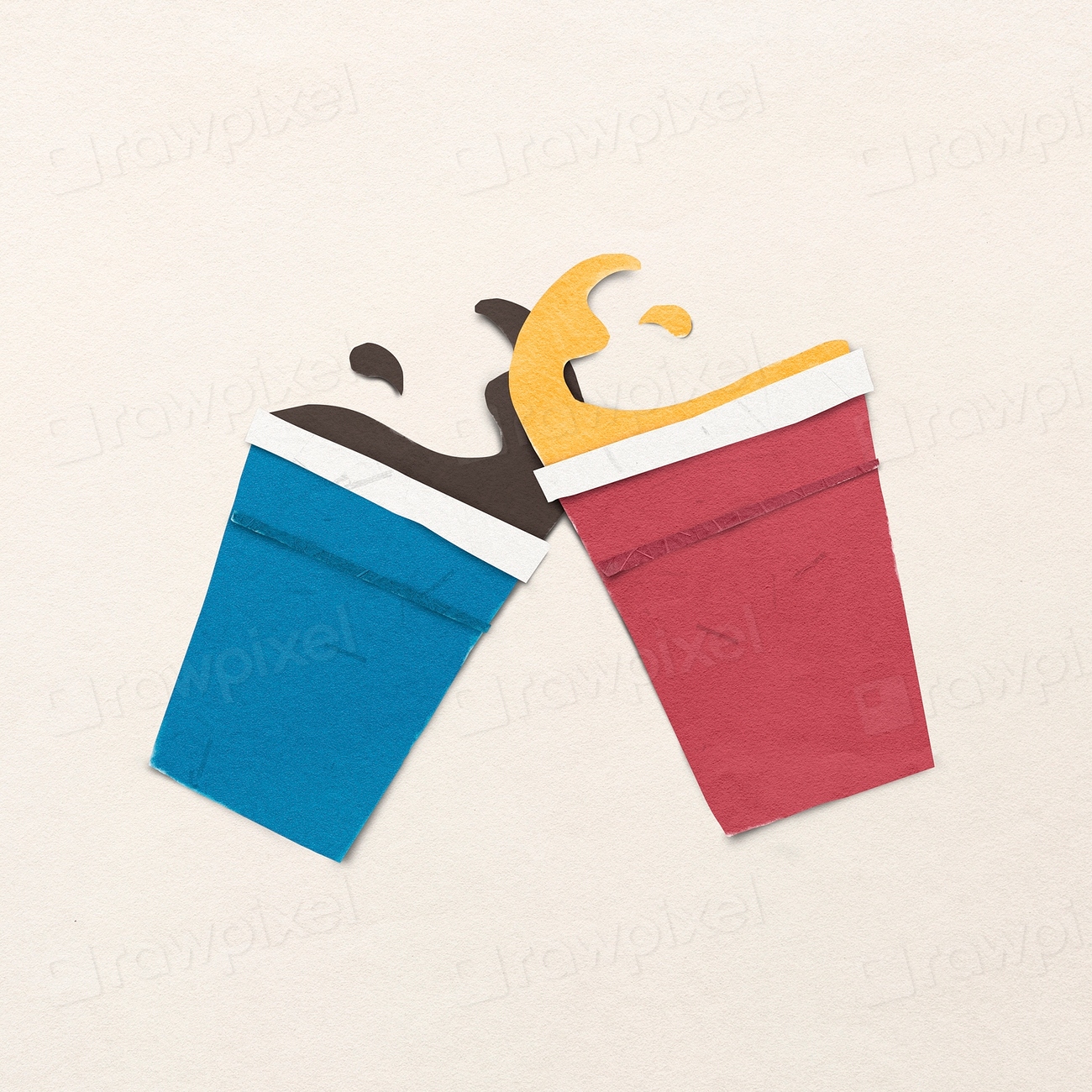 Party cups collage element, paper | Premium PSD - rawpixel