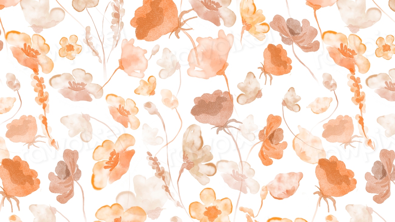 Flower desktop wallpaper, floral beige | Premium Photo Illustration