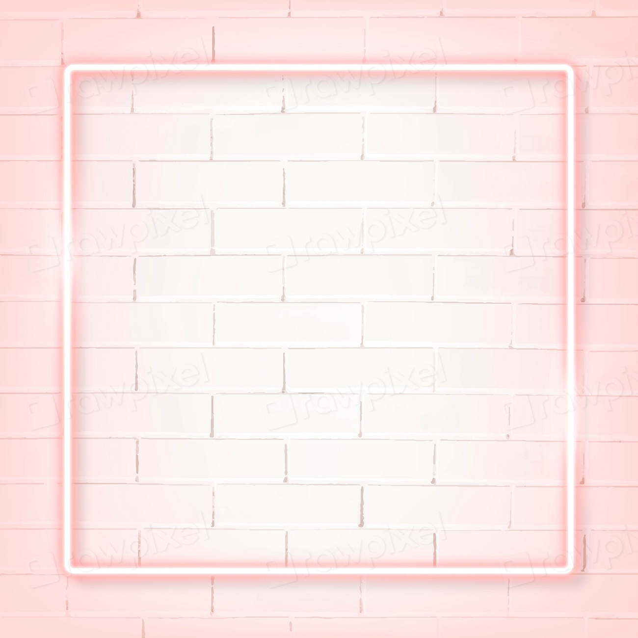 Square pink neon frame on a white | Premium Vector - rawpixel
