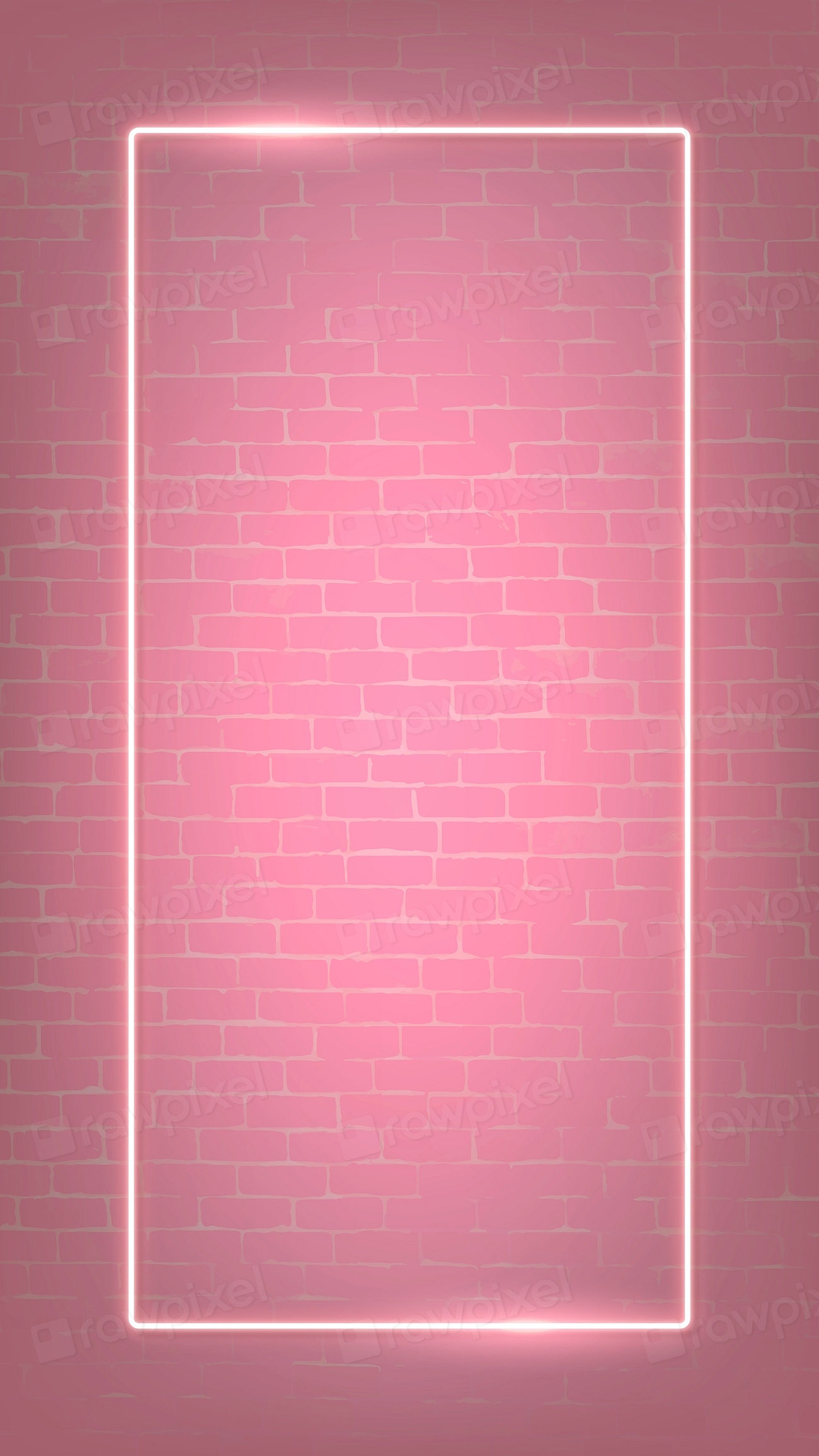 Rectangle pink neon frame on a pink | Premium Vector - rawpixel