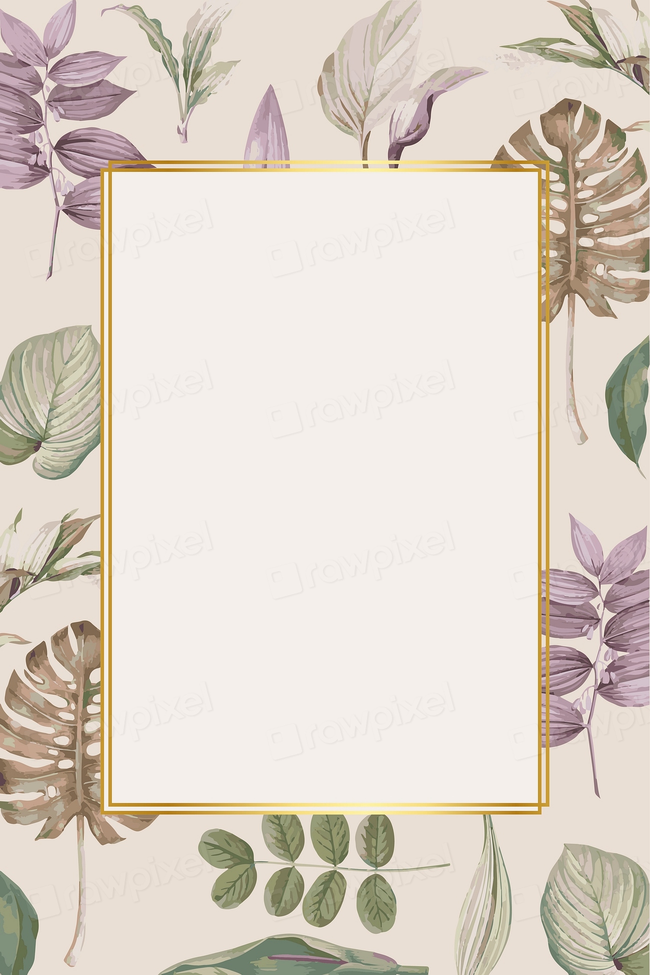 Rectangle frame on a tropical | Premium Vector - rawpixel