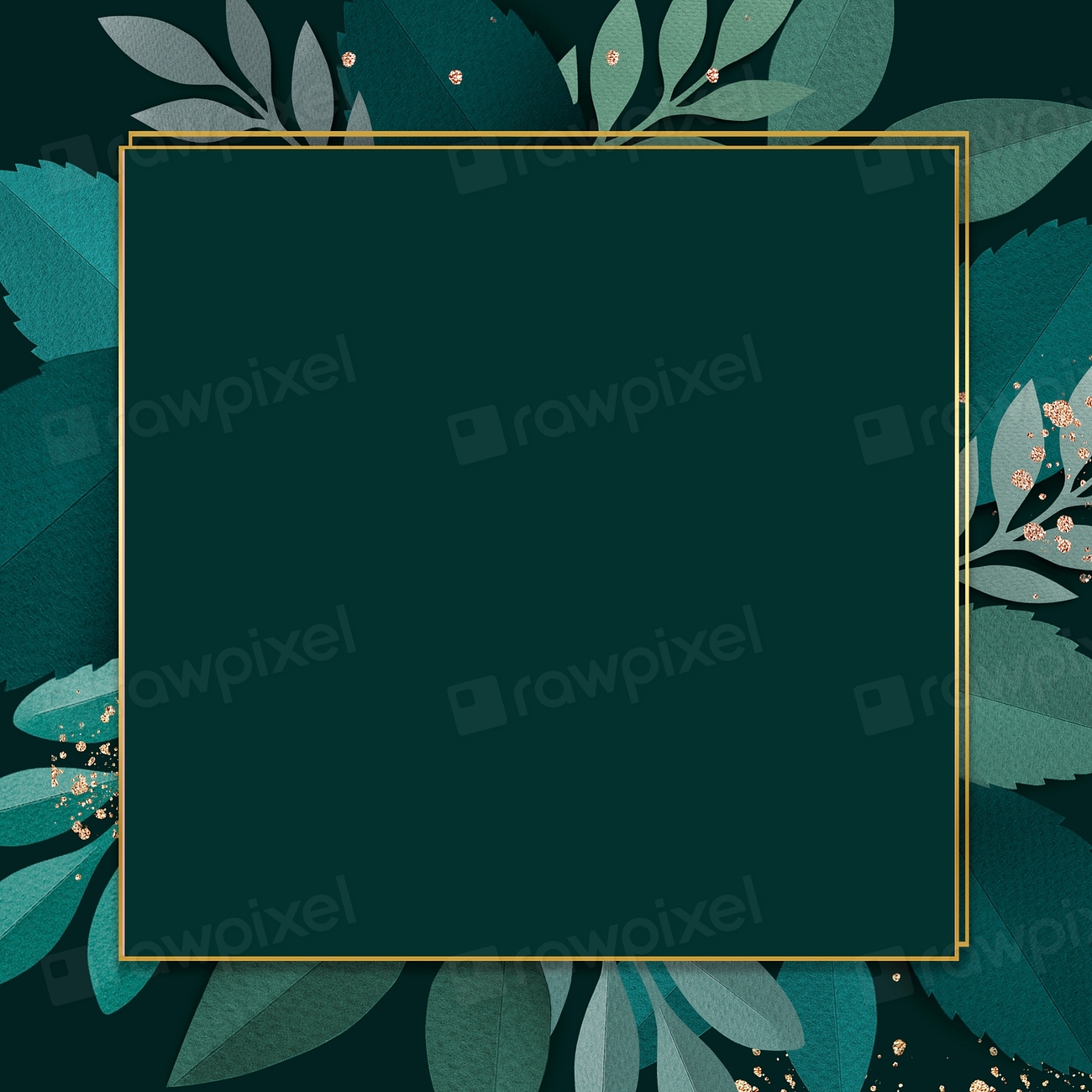 Rectangle paper craft leaf frame | Premium PSD - rawpixel