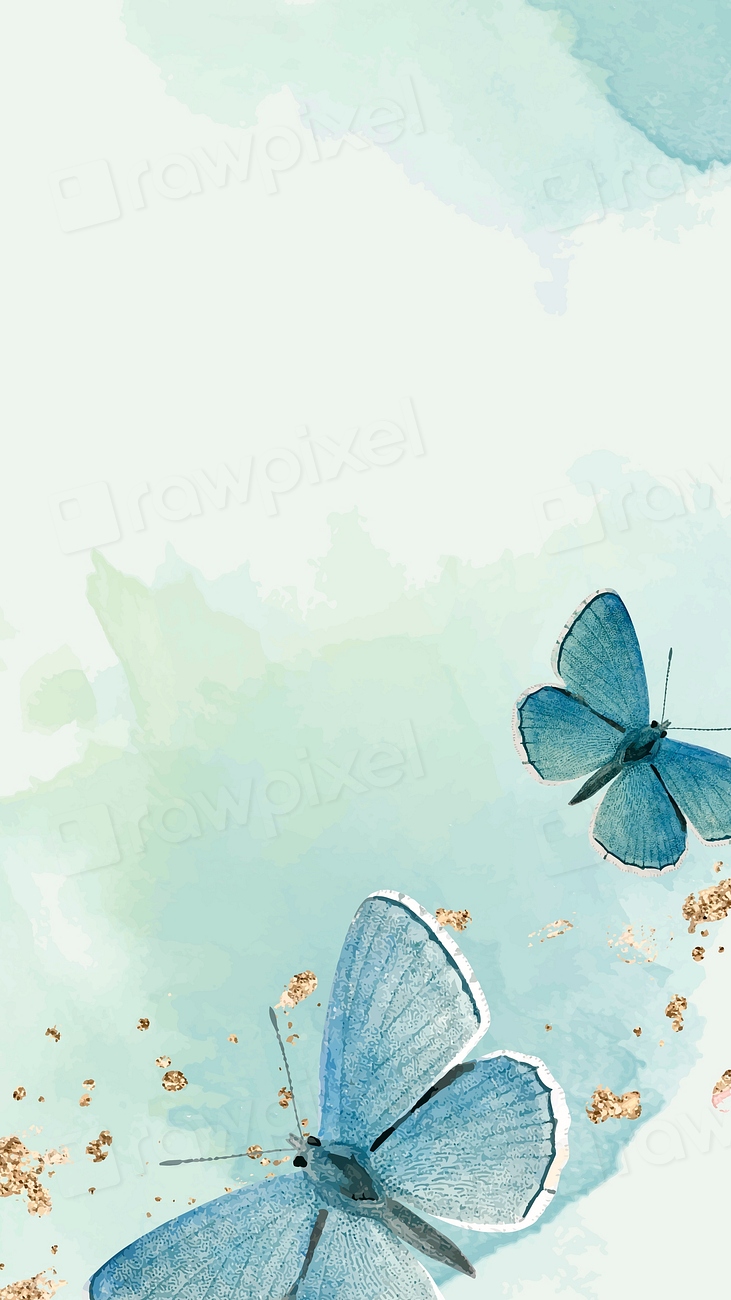 Blue butterflies patterned mobile phone | Premium Vector - rawpixel