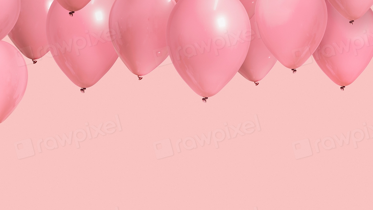 Festive pastel pink balloon banner | Premium PSD - rawpixel
