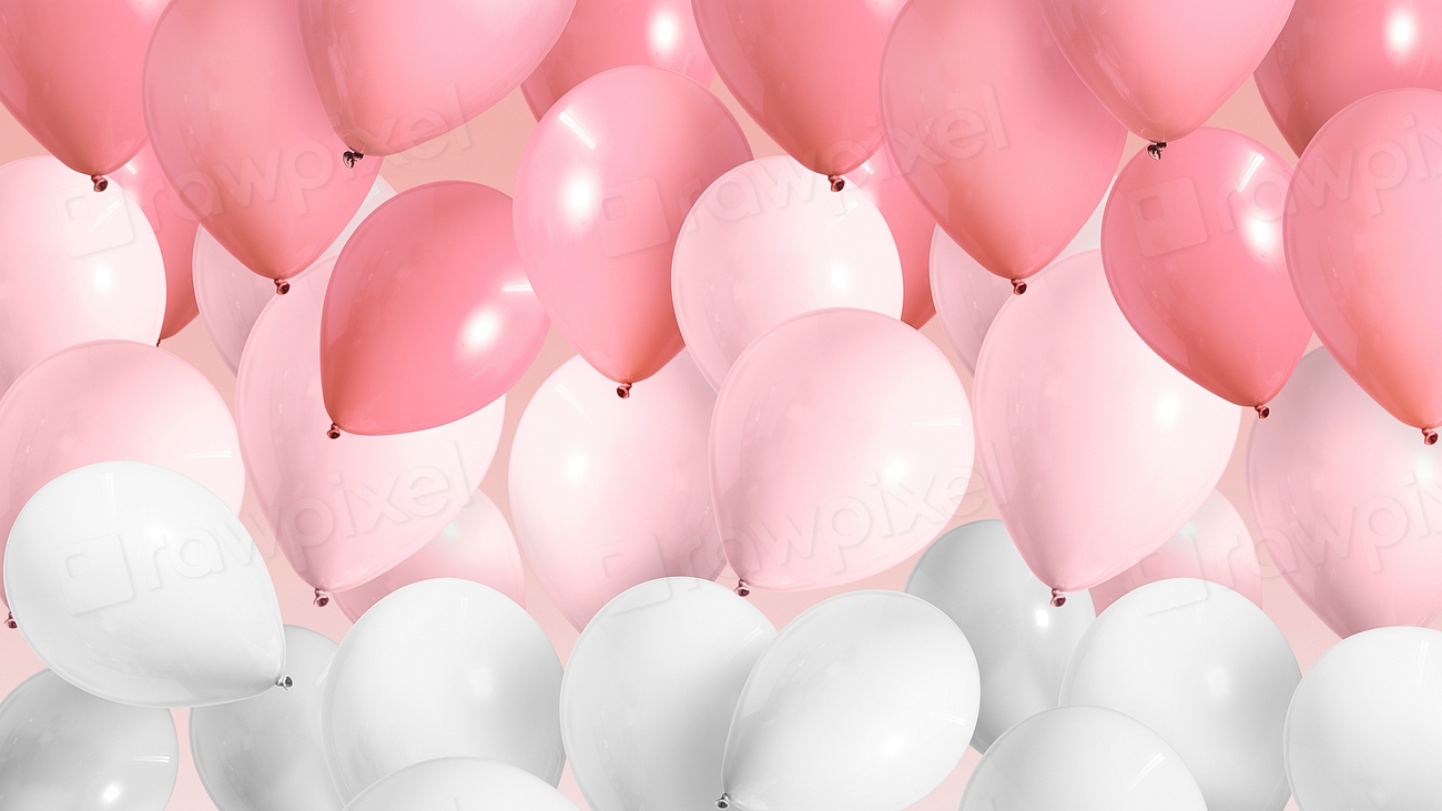 Festive pastel pink balloon wallpaper | Premium PSD - rawpixel