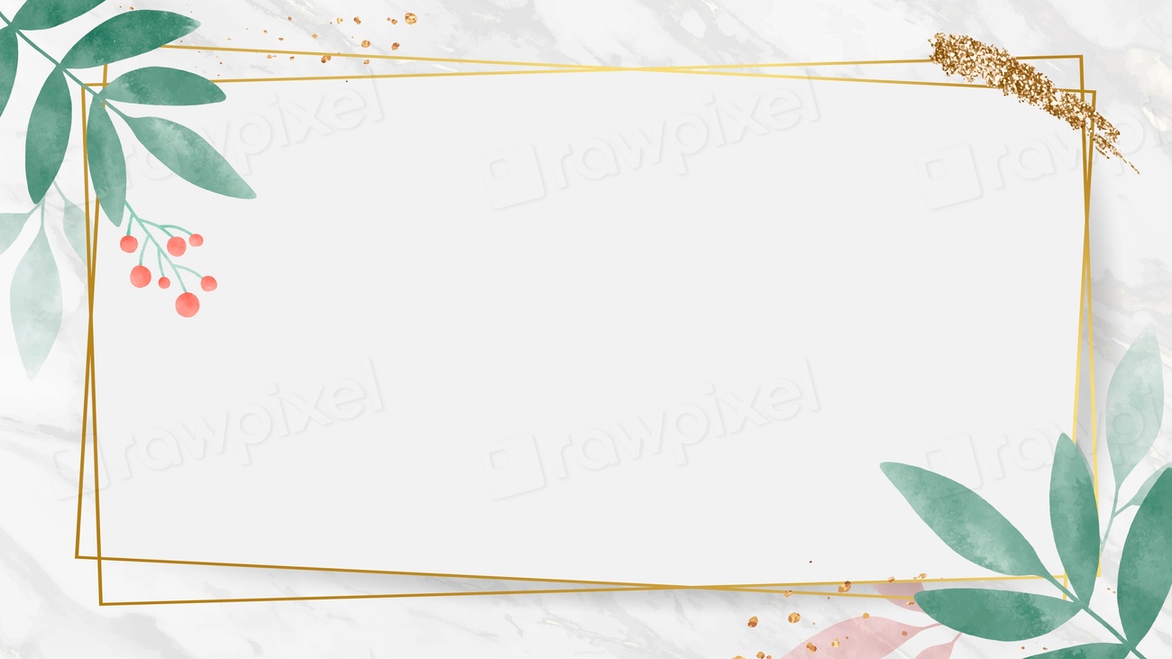 Golden rectangle watercolor leafy frame | Premium Vector - rawpixel