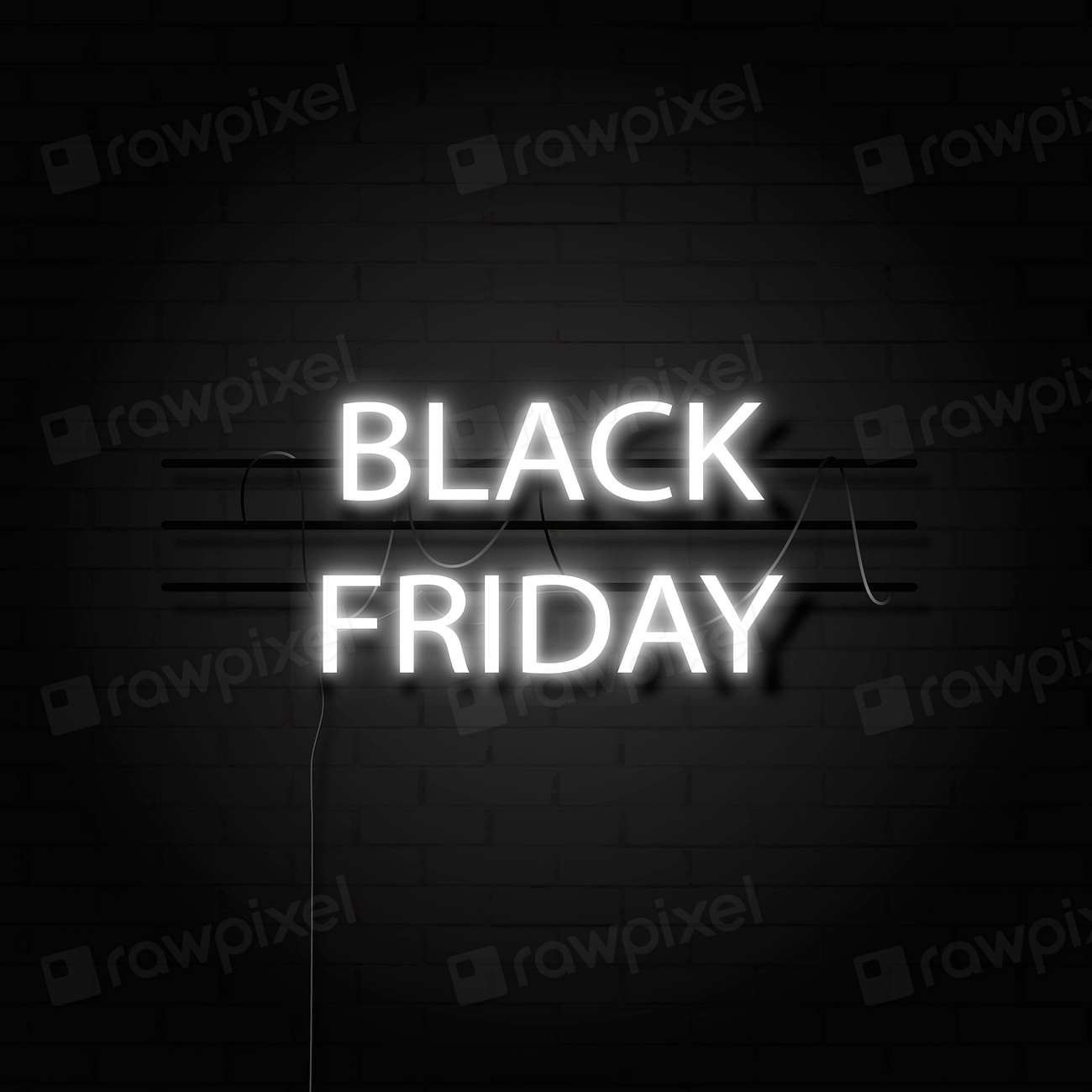 White neon black Friday typography Premium Vector rawpixel