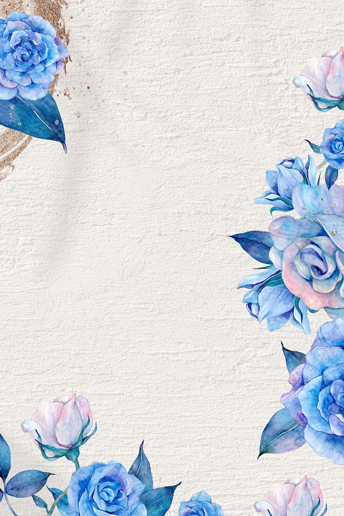 Hand drawn blue rose frame | Premium PSD - rawpixel