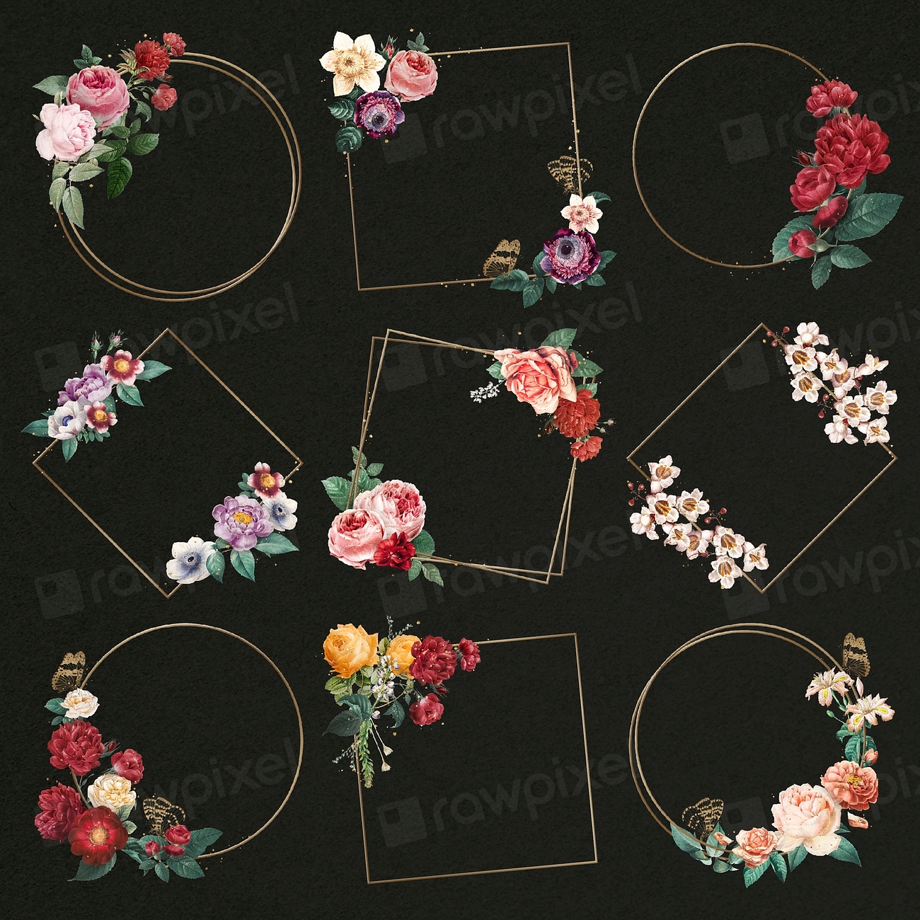 Floral colorful decorated frame psd | Premium PSD - rawpixel