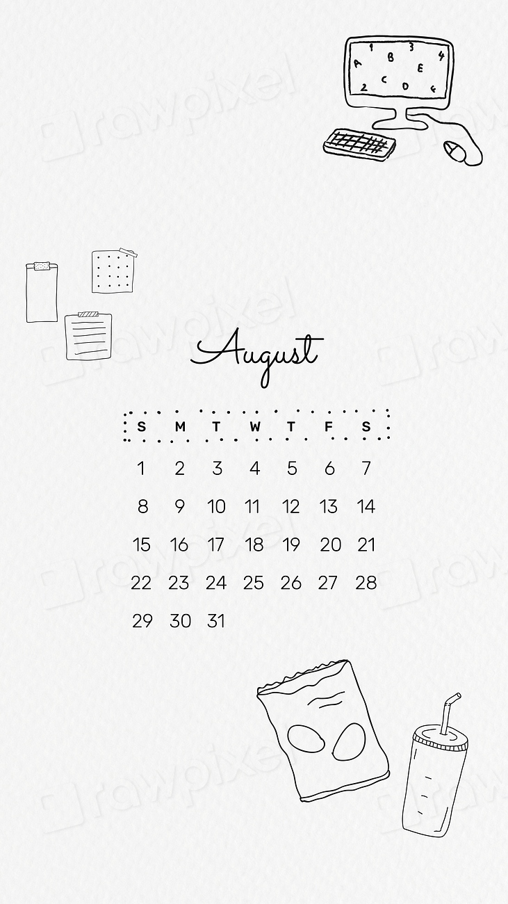 2021 August printable month cute | Premium Photo - rawpixel