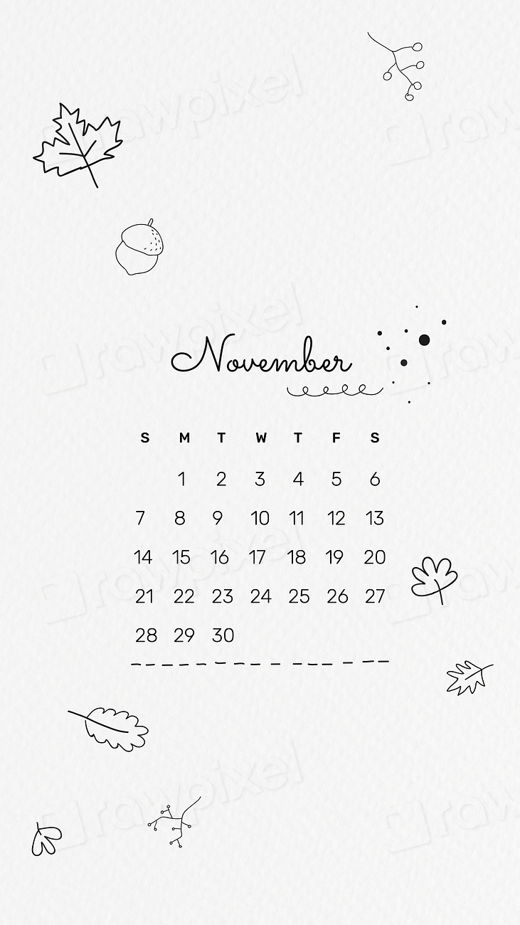 2021 November printable month cute | Free Photo - rawpixel