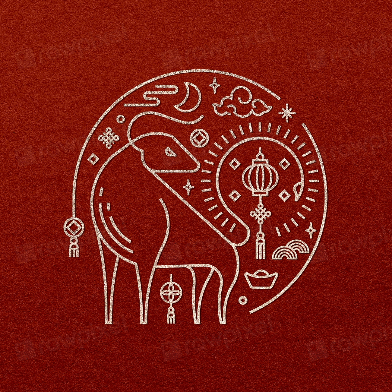 Chinese Ox Year psd gold | PSD - rawpixel