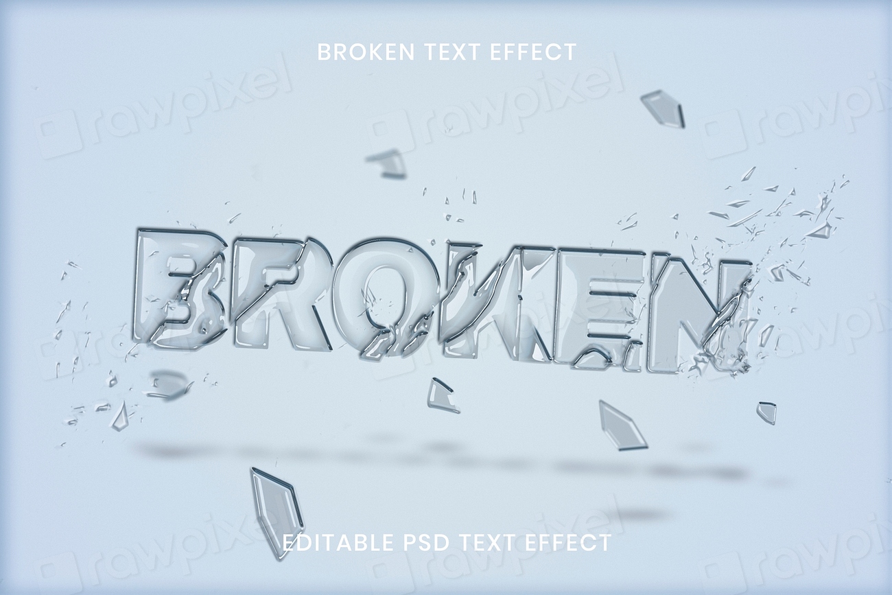 Broken Glass Text Effect Psd Premium Psd Add On Rawpixel 2728