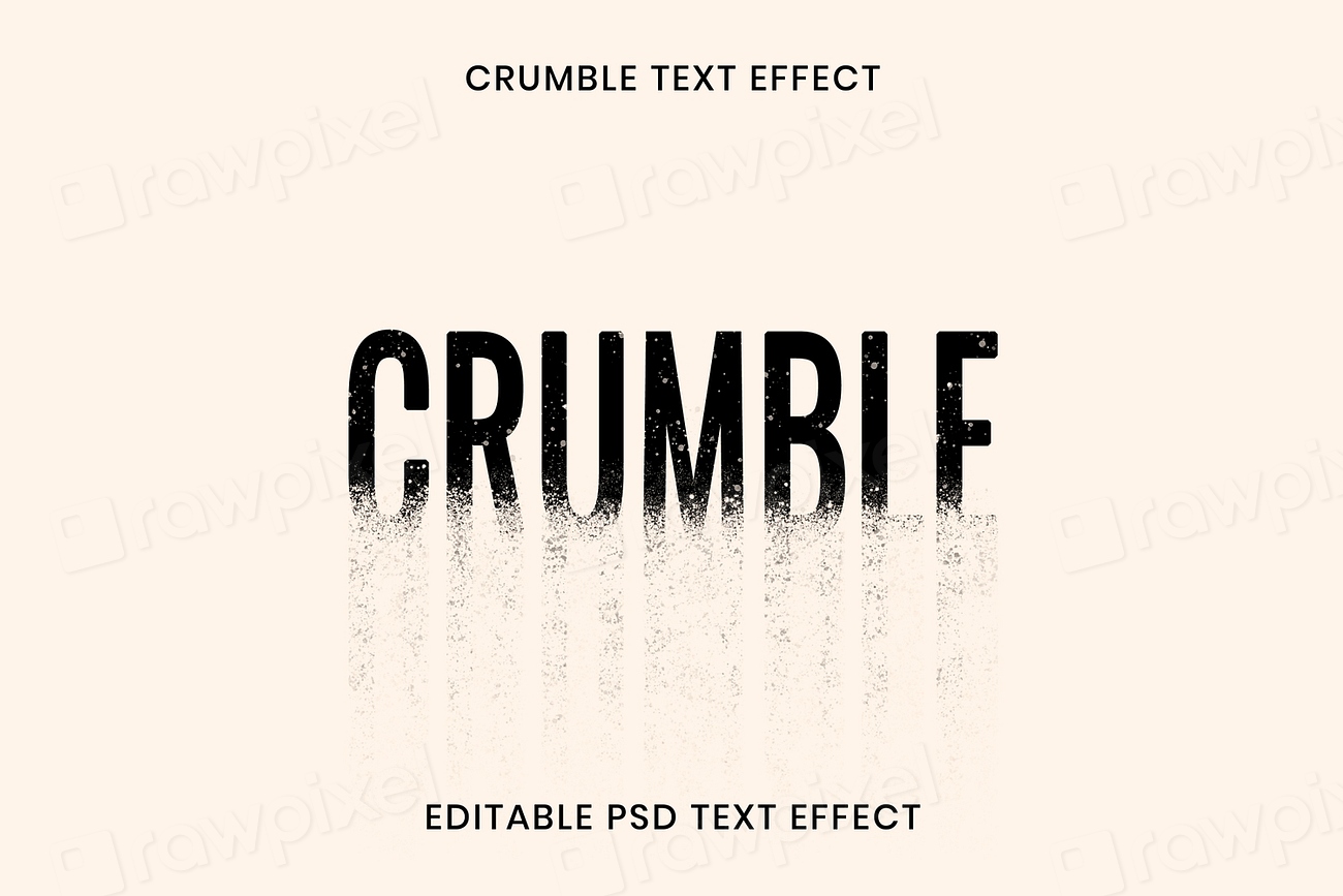 Crumble text effect psd editable Premium PSD Addon rawpixel