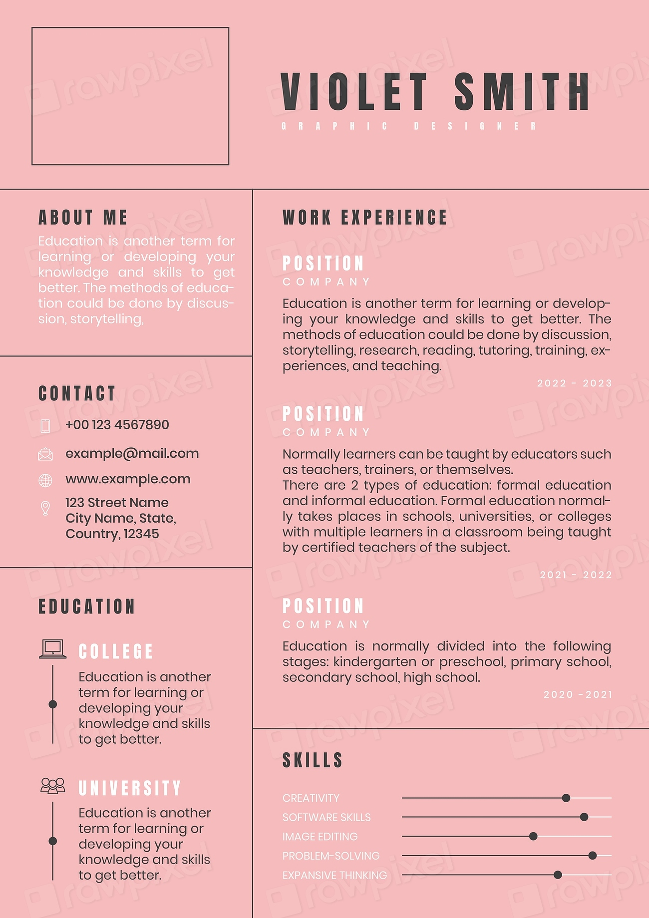 Feminine Cv Editable Template Vector Premium Vector Template Rawpixel 