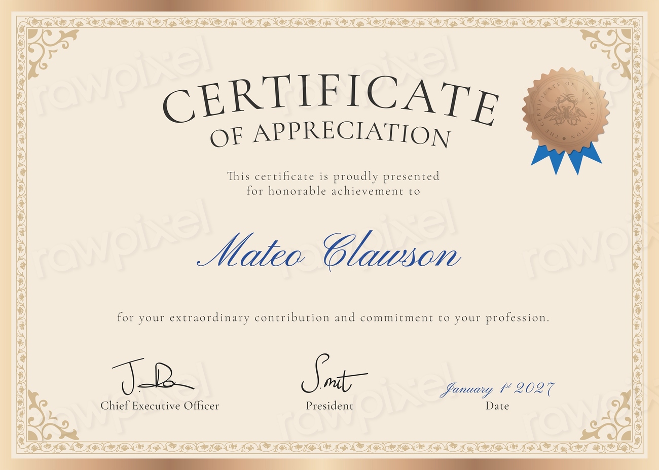 Vintage appreciation certificate template vector, | Premium Vector ...