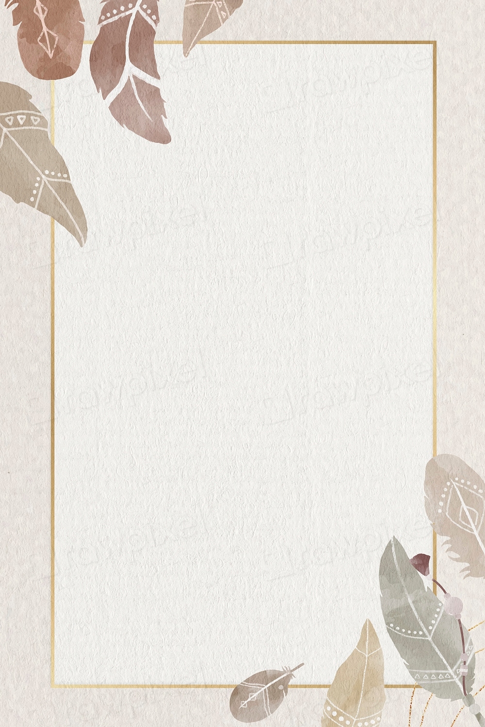 Boho feather frame psd earth | Premium PSD - rawpixel