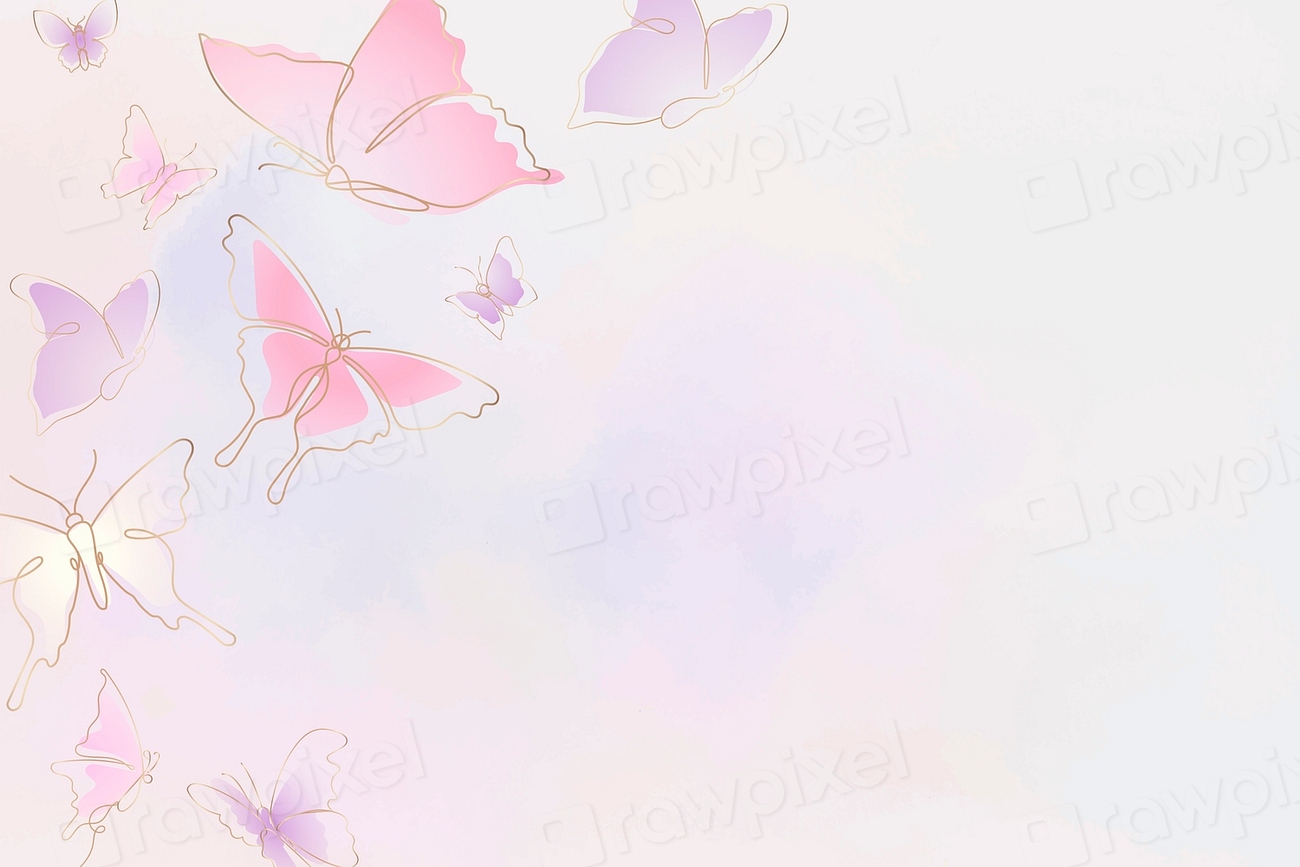 Feminine butterfly background, pink border, | Premium Vector - rawpixel