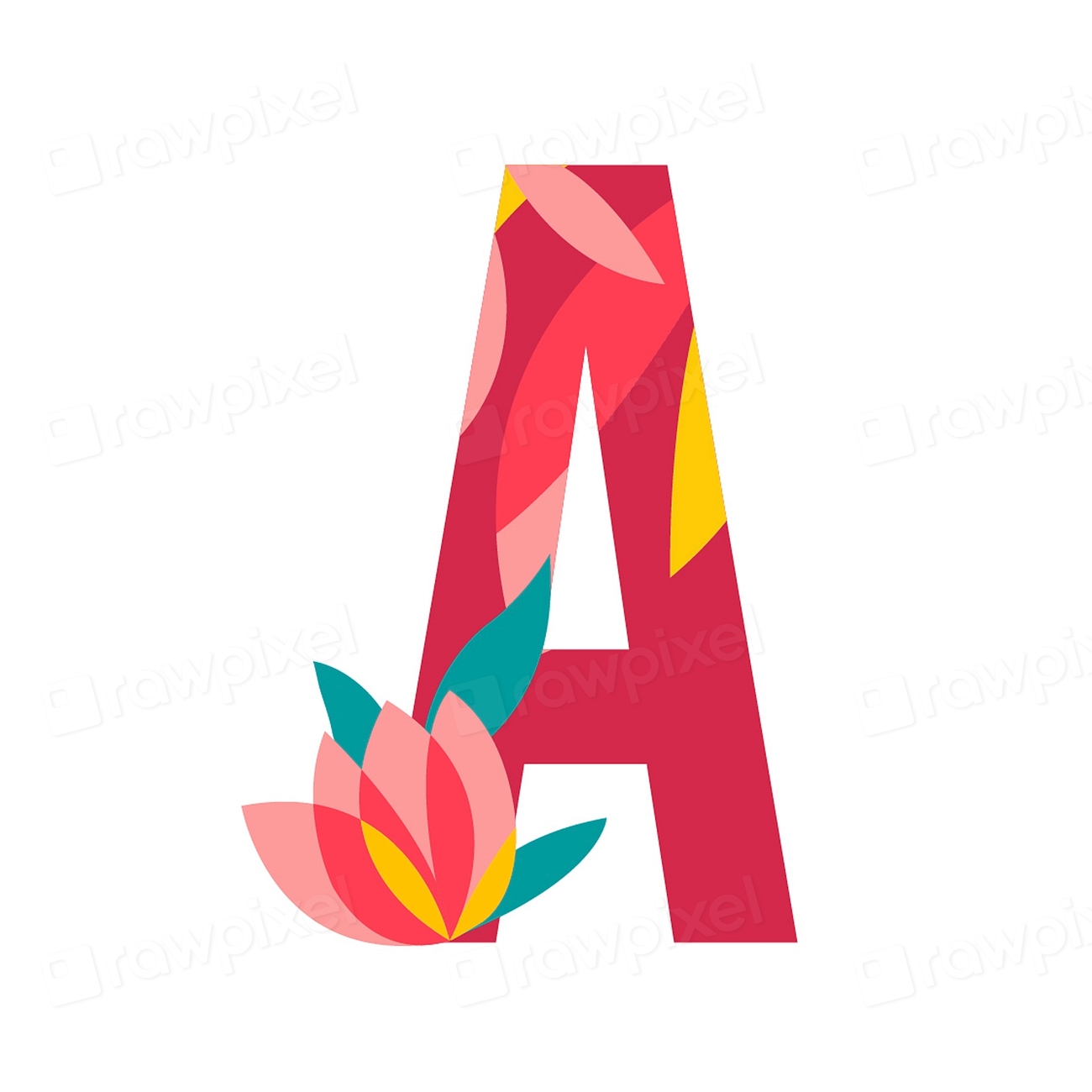Floral patterned letters vector | Free Vector - rawpixel
