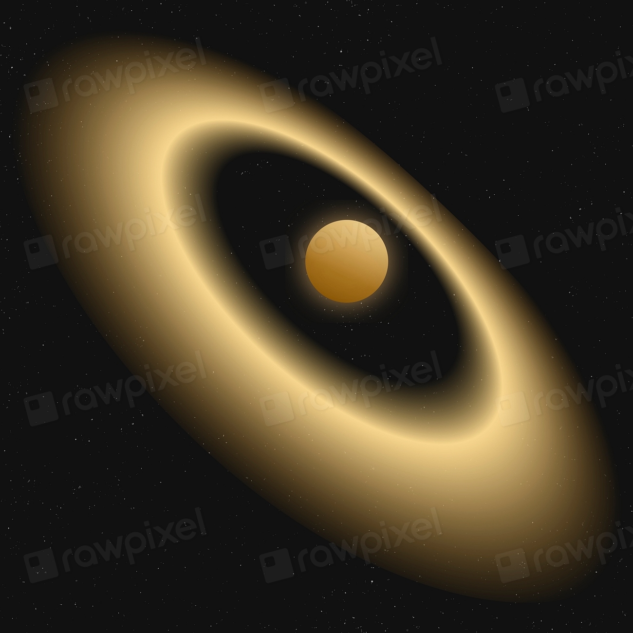 Gold saturn sticker, aesthetic planet, | Premium PSD - rawpixel