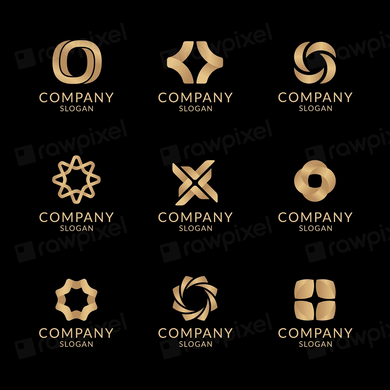 Gold business logo aesthetic template, | Premium PSD - rawpixel