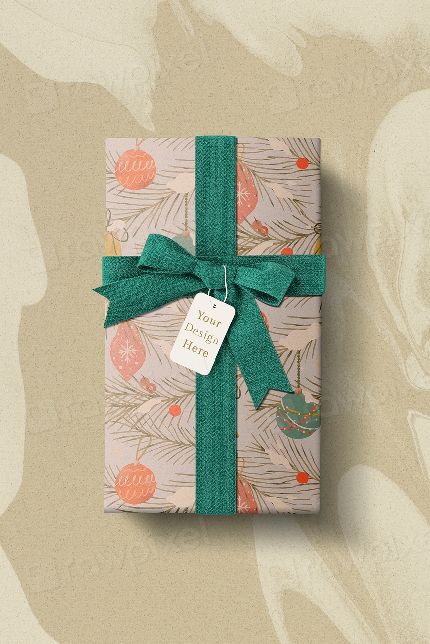 Gift tag mockup psd, Christmas Premium PSD Mockup rawpixel
