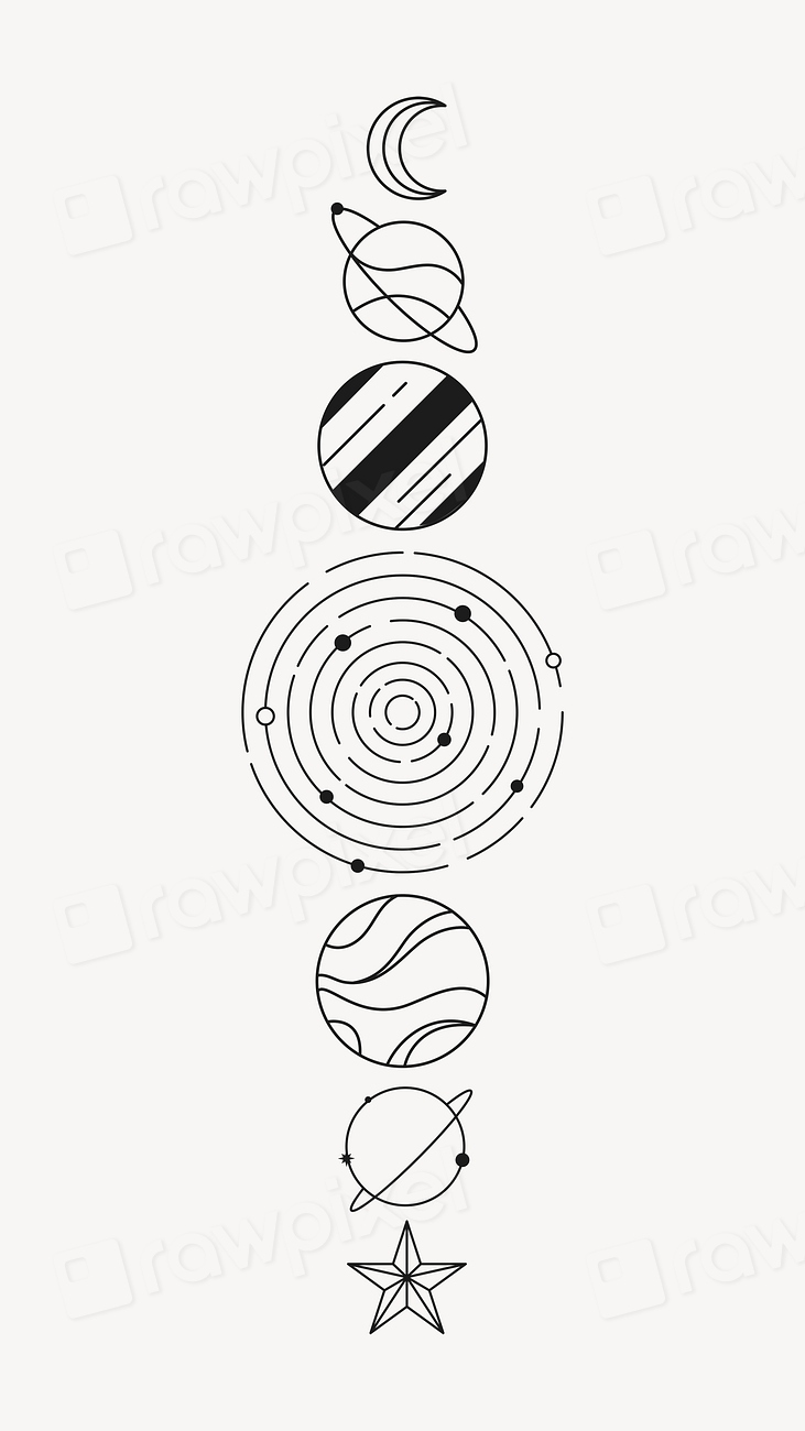 Galaxy line art phone wallpaper, Premium Vector rawpixel