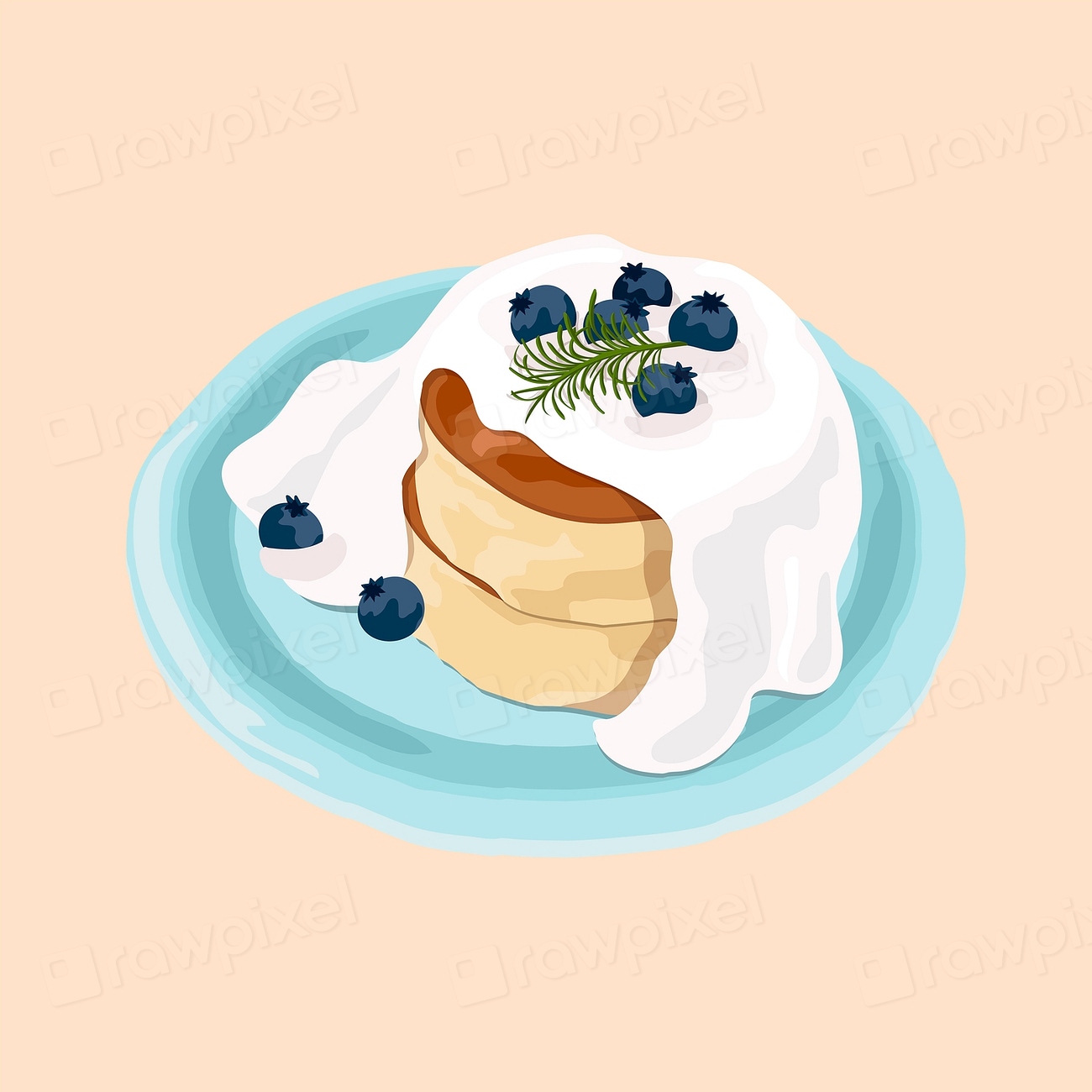 Pancake, aesthetic food illustration vector Premium Vector