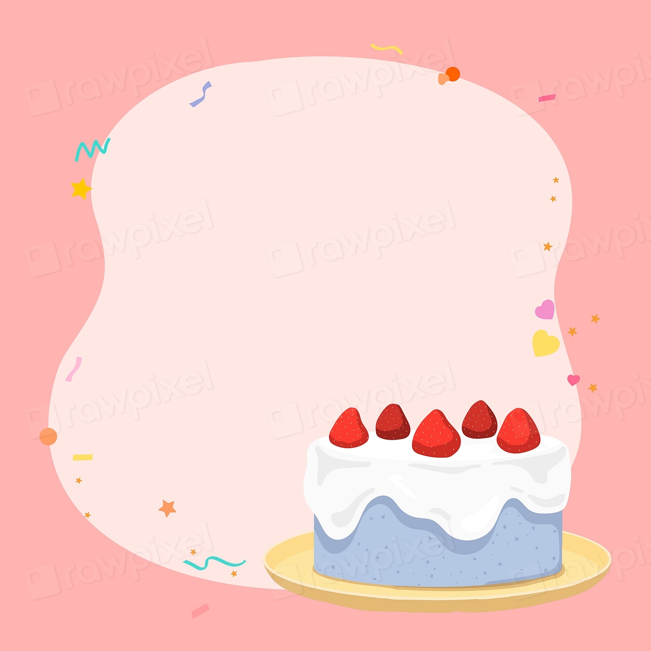 Strawberry cake frame, aesthetic food | Premium PSD - rawpixel