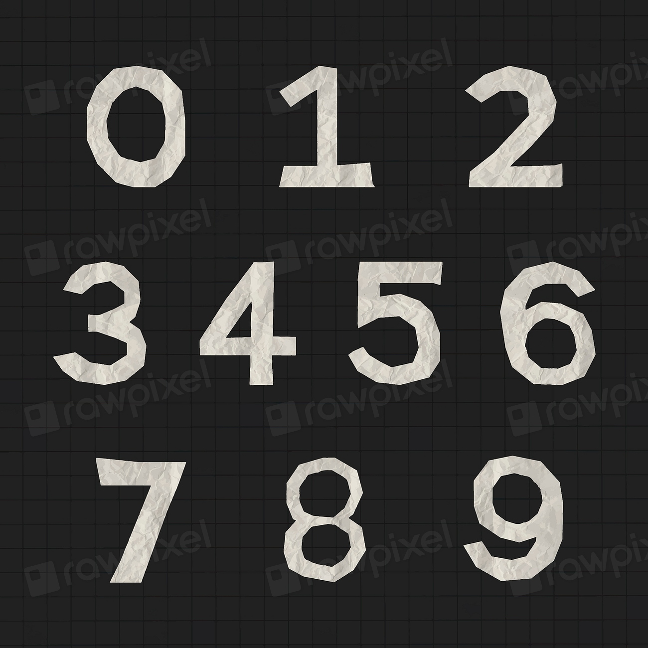 Paper Craft Numbers Elements Patterned Premium Vector Rawpixel