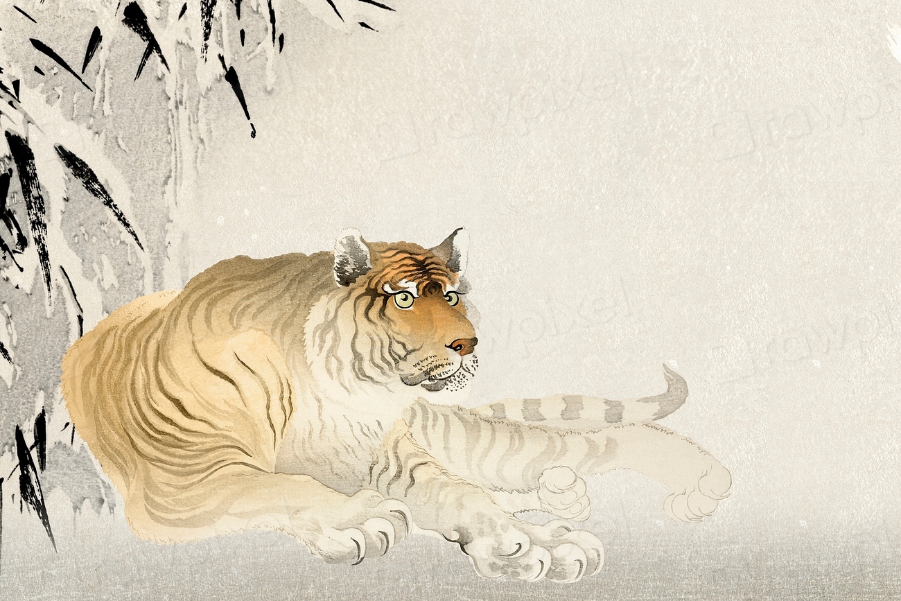 Chinese zodiac tiger background, animal | Premium PSD - rawpixel