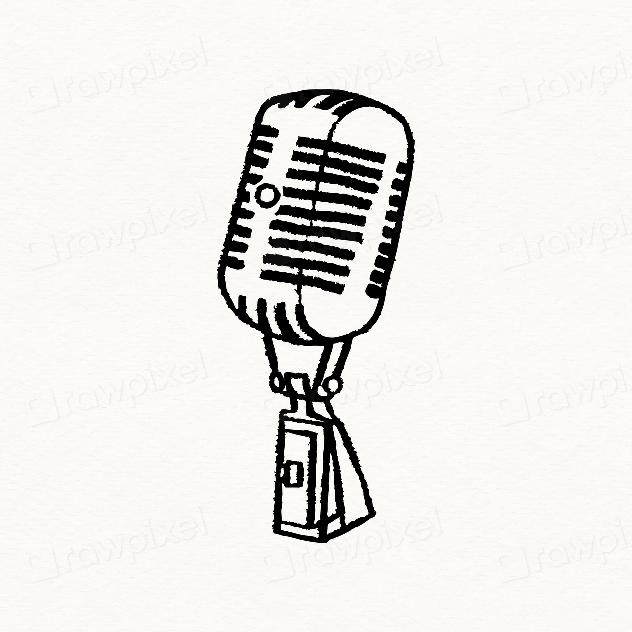 Microphone Doodle Clipart, Standup Comedy 