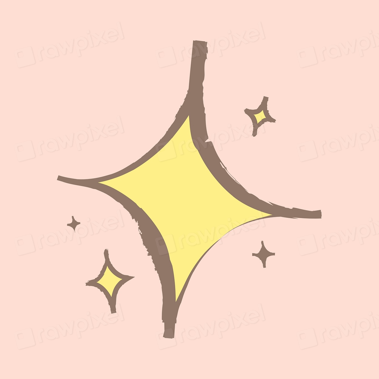 Sparkle sticker, pastel doodle in aesthetic Free PSD Illustration rawpixel