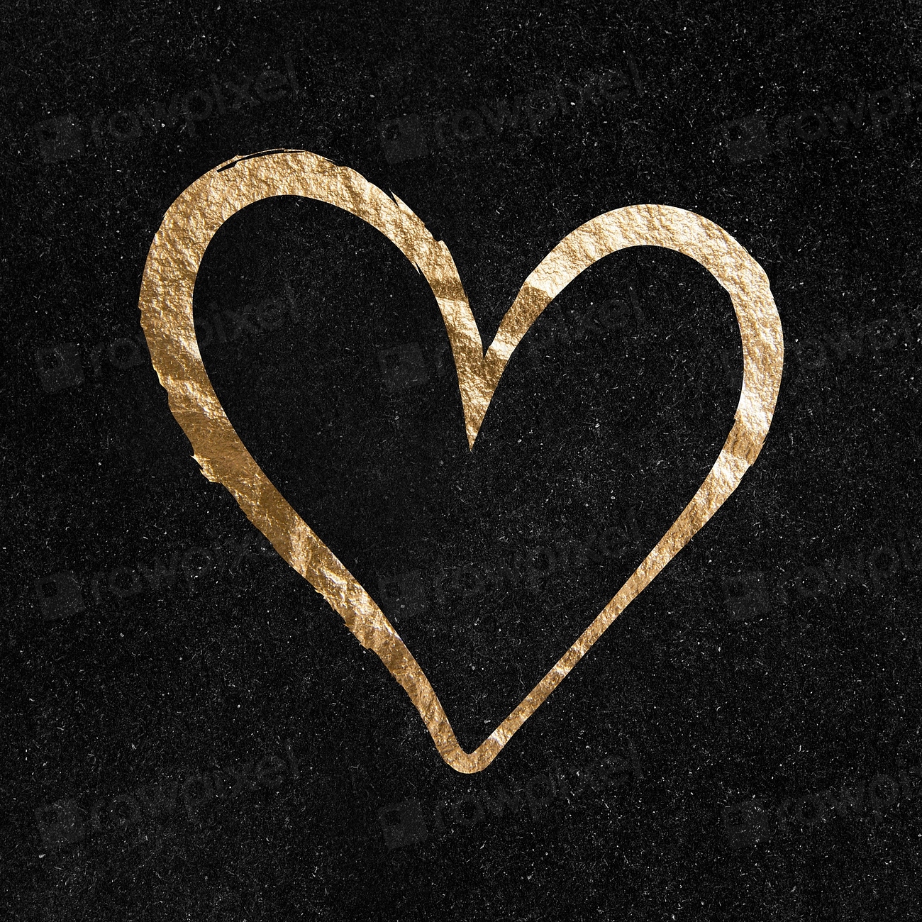 Valentine's heart sticker, gold aesthetic Free PSD Illustration