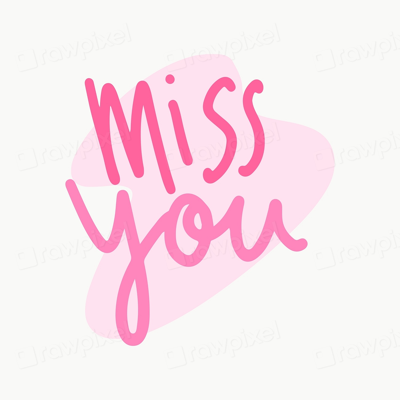 Miss you typography vector pink | Free Vector - rawpixel