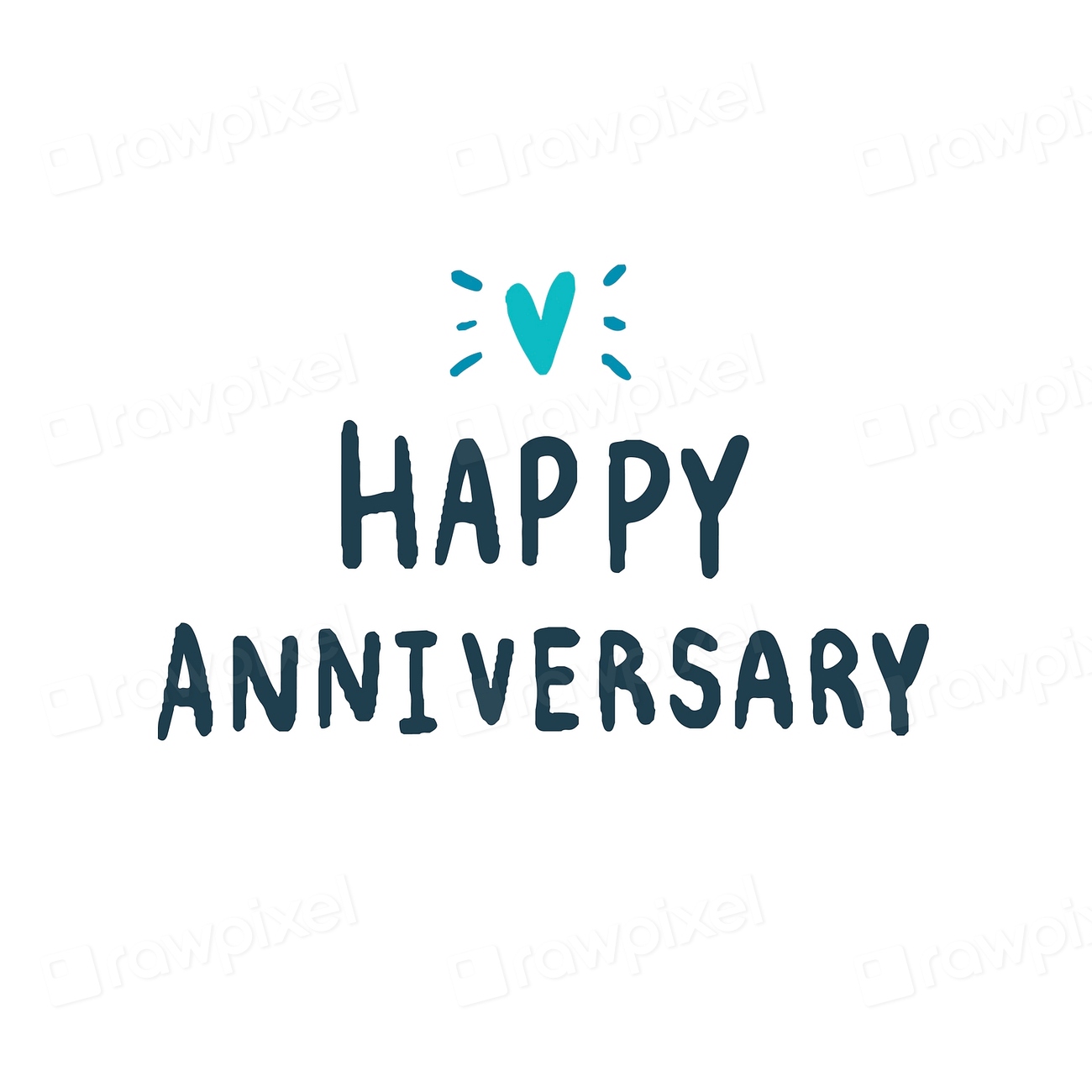 Happy Anniversary typography in blue | Free Vector - rawpixel