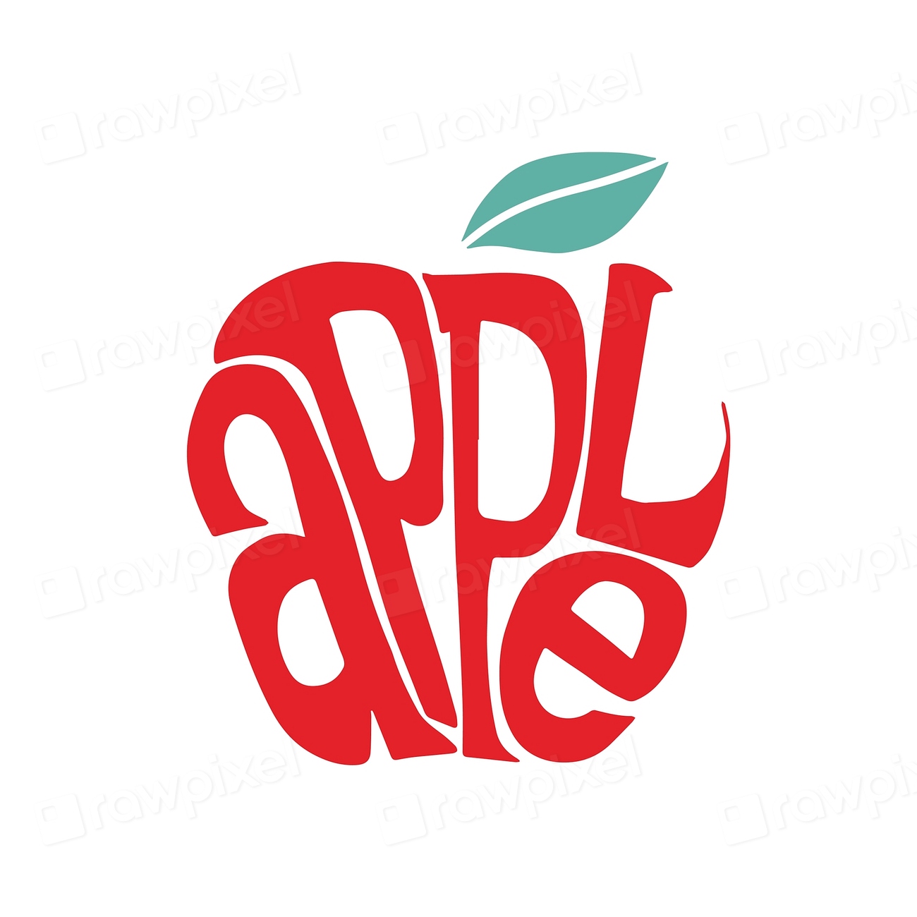 apple-word-typography-design-illustration-free-vector-rawpixel