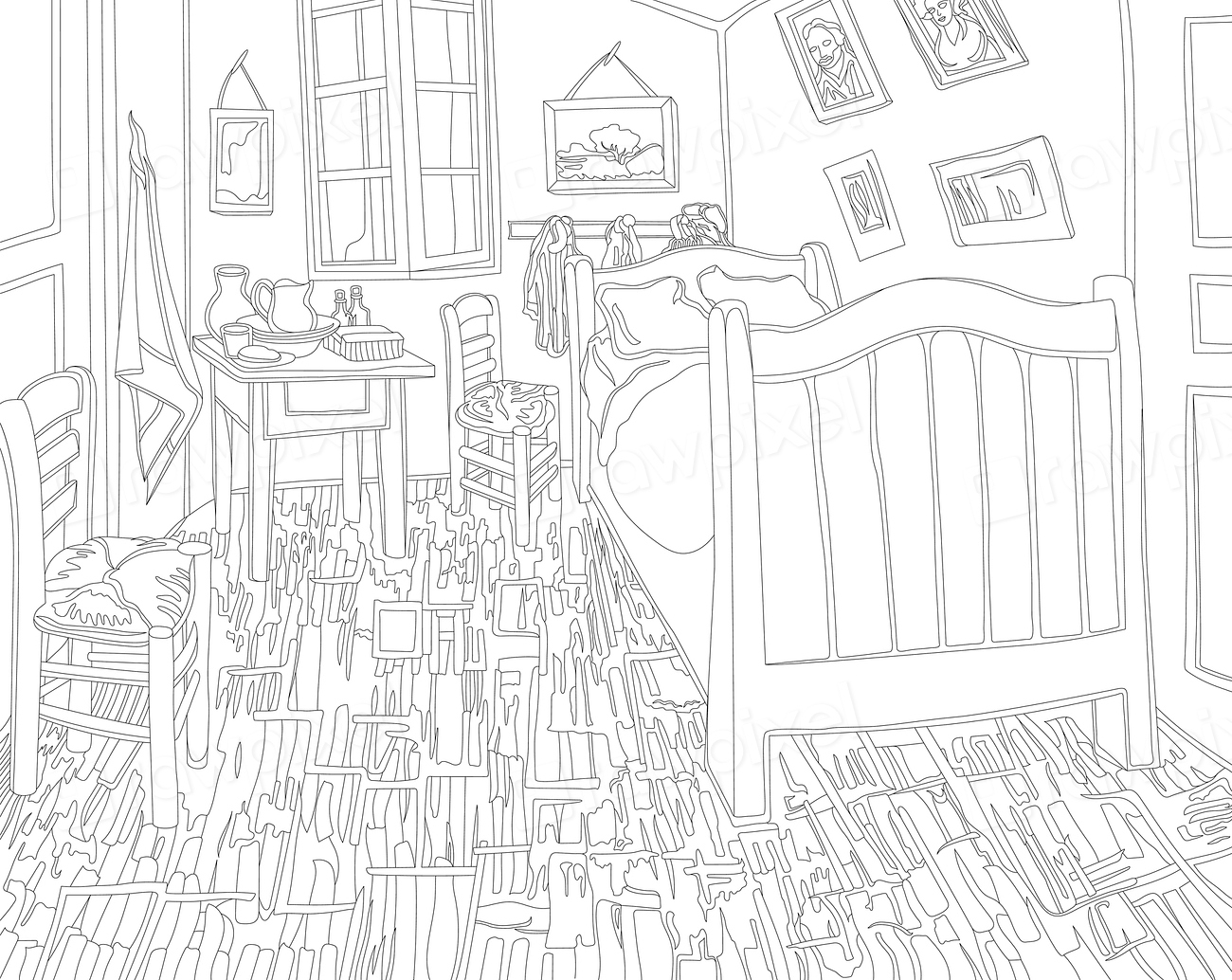 Bedroom Arles (1888) Vincent van Premium Vector rawpixel