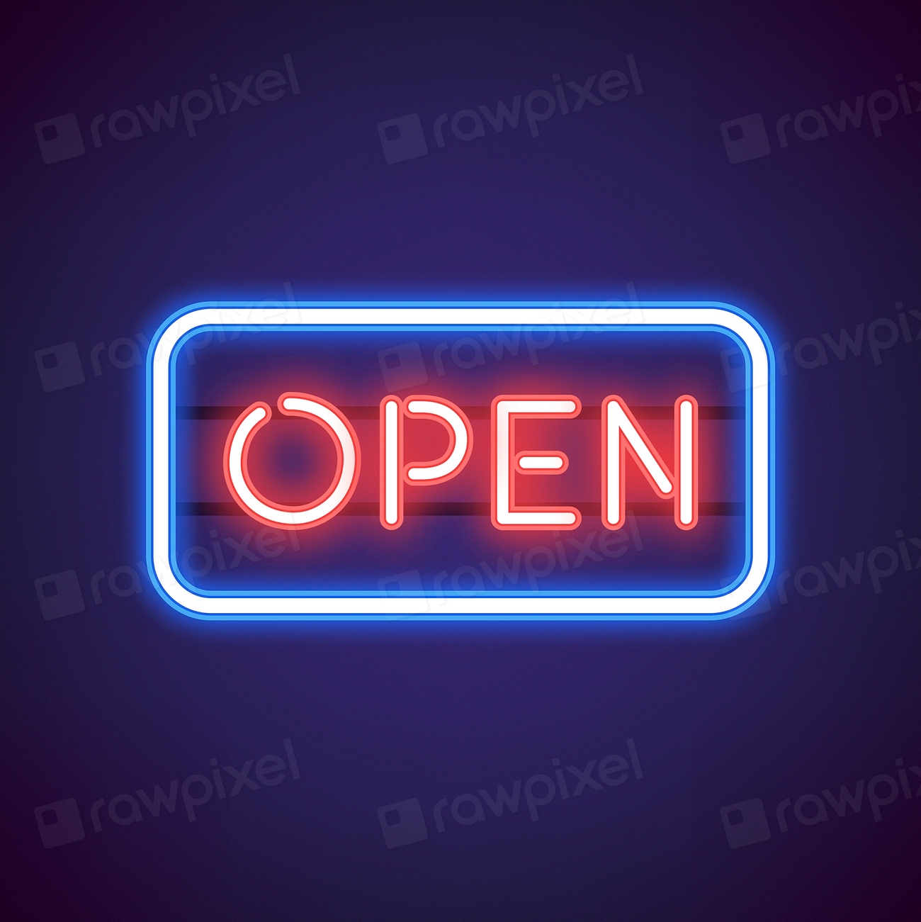 Red open neon sign vector | Premium Vector - rawpixel