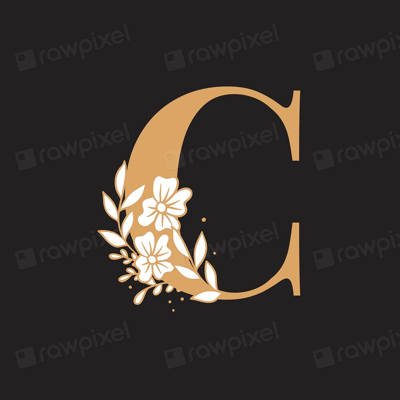 Botanical capital letter C vector | Premium Vector - rawpixel