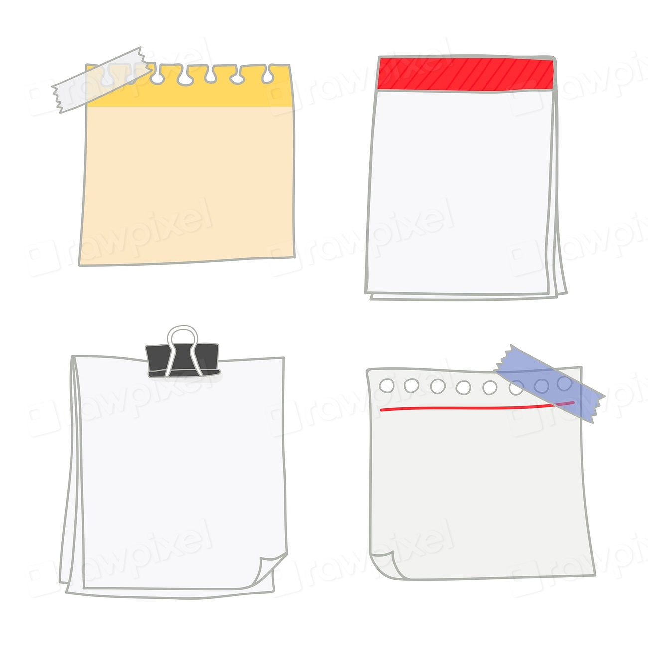 Note papers doodle style vector | Premium Vector - rawpixel