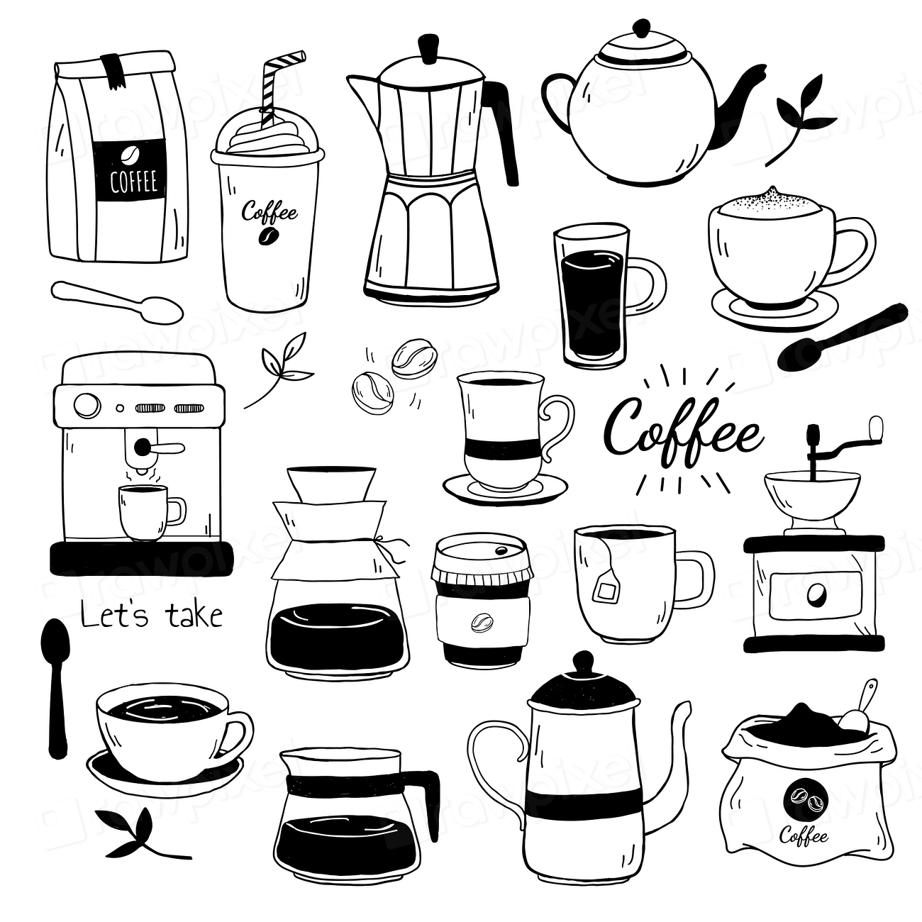 cafe-and-coffee-house-pattern-premium-vector-rawpixel