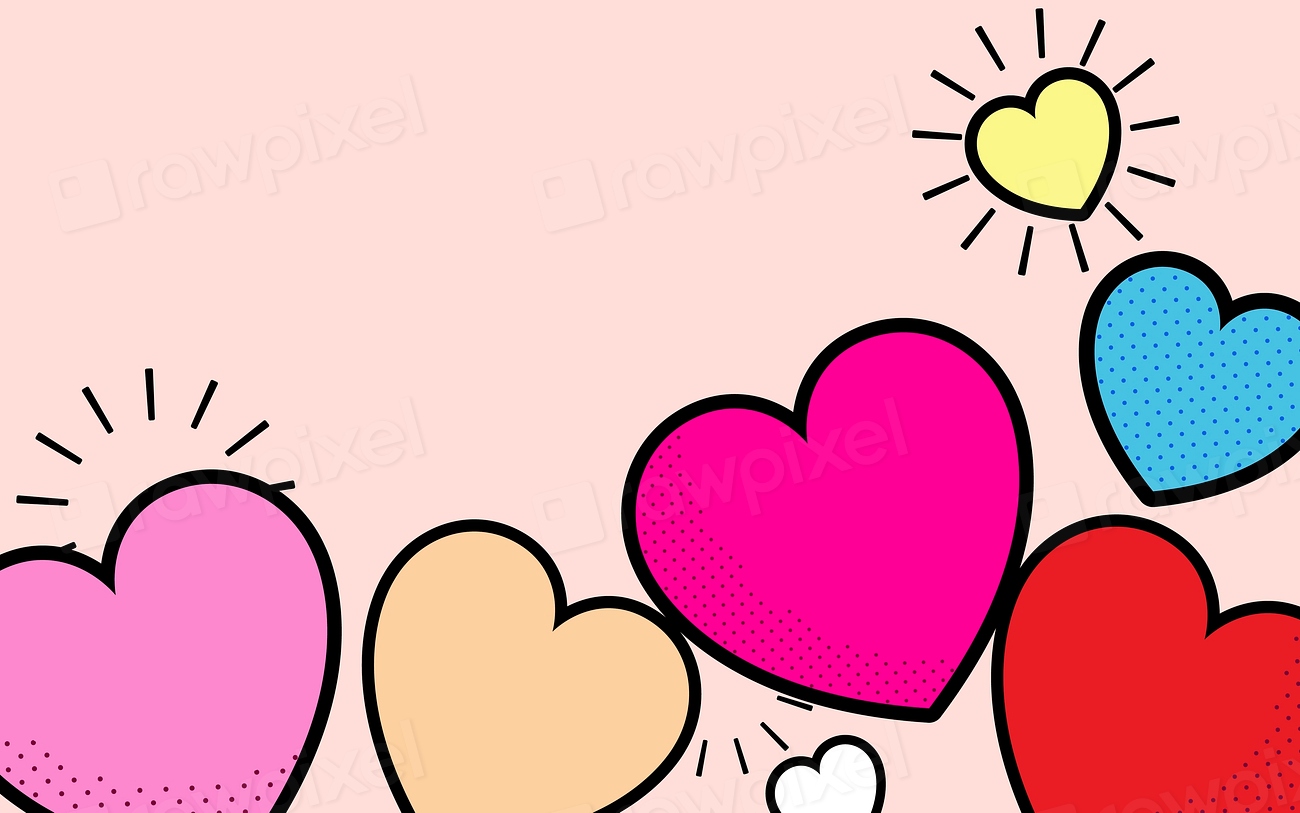 Pop heart background design vector | Premium Vector - rawpixel