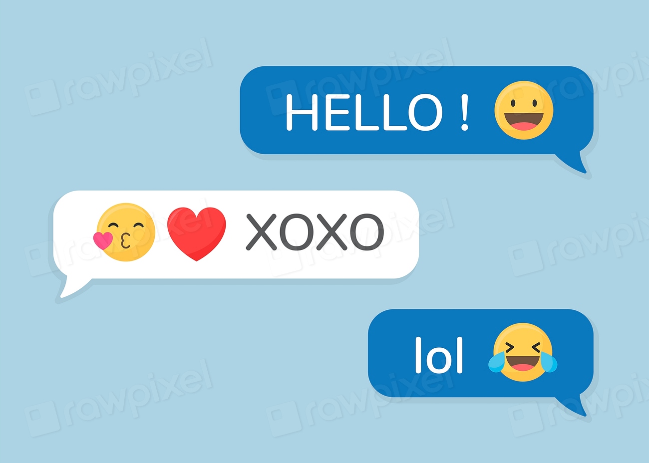 Social media emoji speech bubbles | Premium Vector - rawpixel