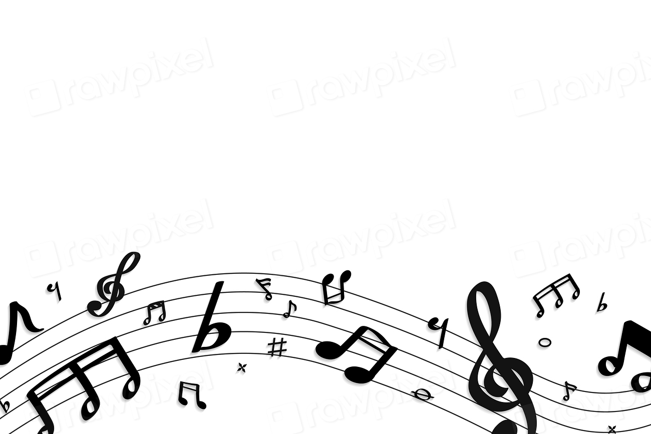 Black flowing music notes white | Premium Vector - rawpixel