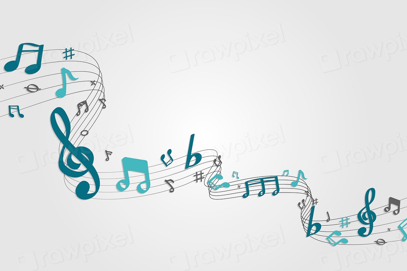 Blue flowing music notes white | Premium Vector - rawpixel