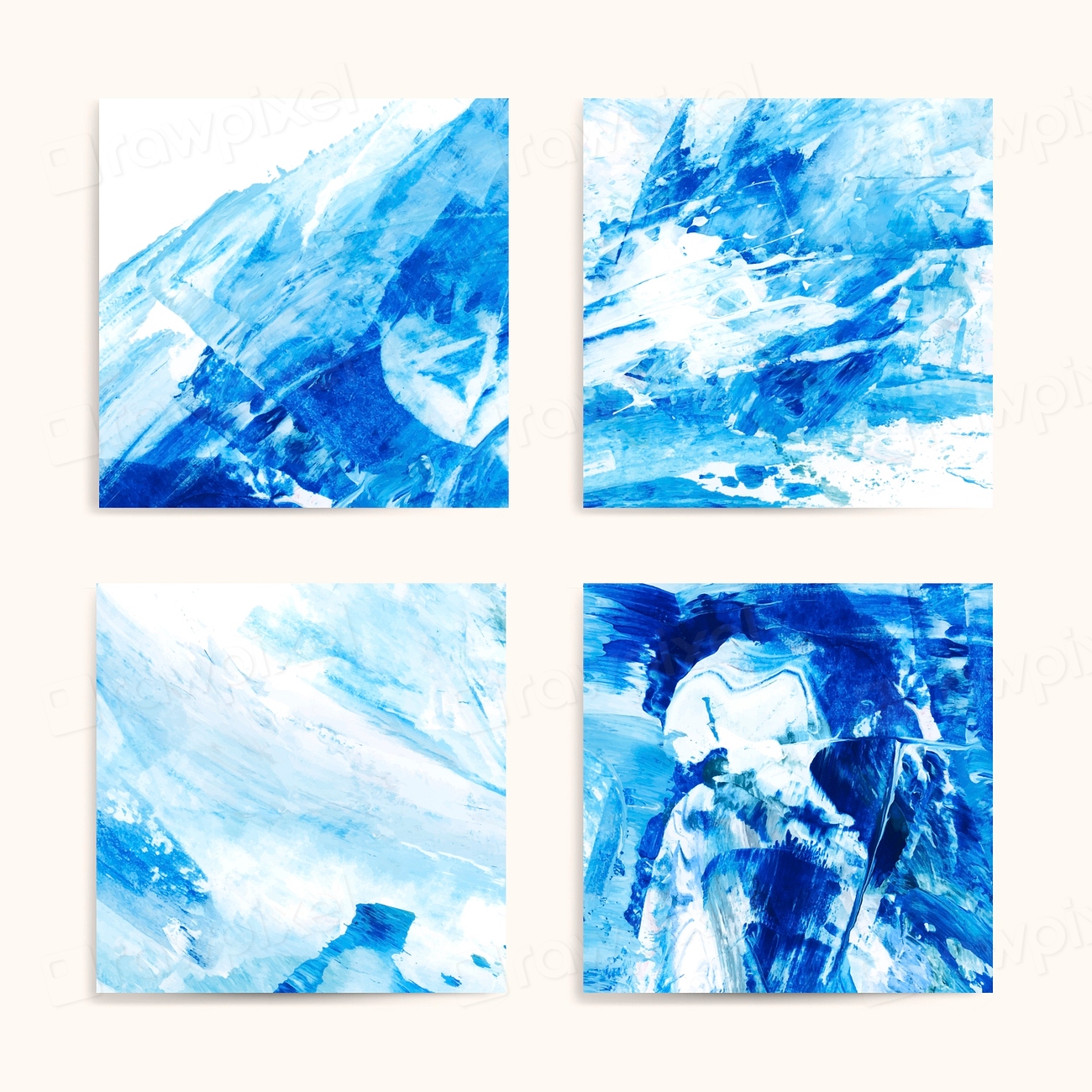 Blue and white abstract acrylic | Free Vector - rawpixel