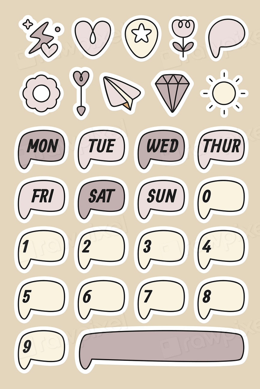 Cute planner sticker vector collection | Premium Vector - rawpixel